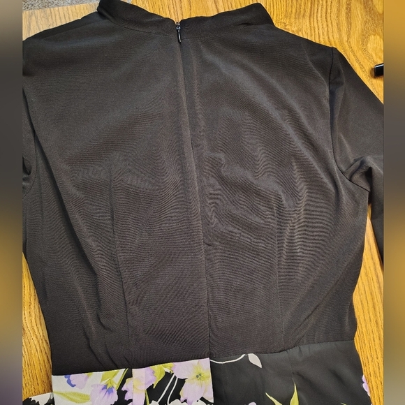 R&K maxi dress floral chiffon a-line size 6, black elegant, stretch. - Picture 6 of 16